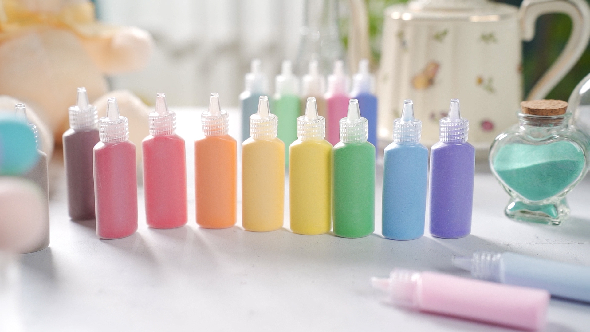 Amazon.com: Wettarn 180 Pcs Colored Art Sand 1.25 oz Bottles Non